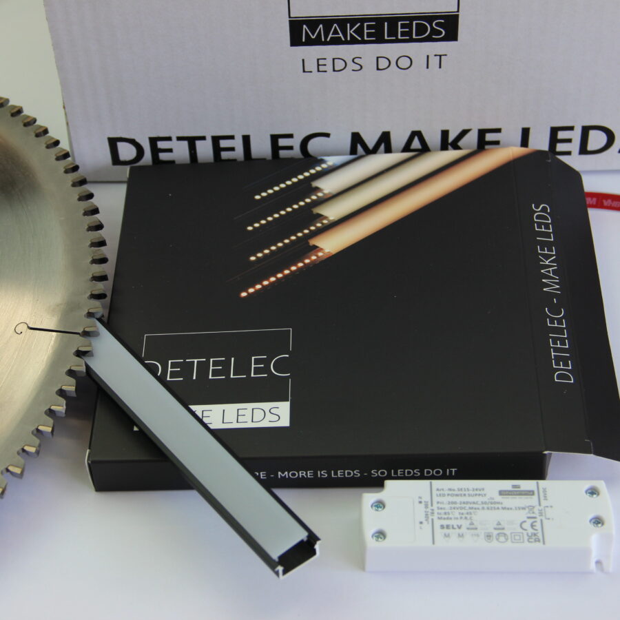 Set kant & klaar maatwerk: L= 2x1200mm Up-Line - 240 Leds 19,2W - 2700K - IP65 + aansluitsnoer 1m - incl. driver SNP60-24Vdc