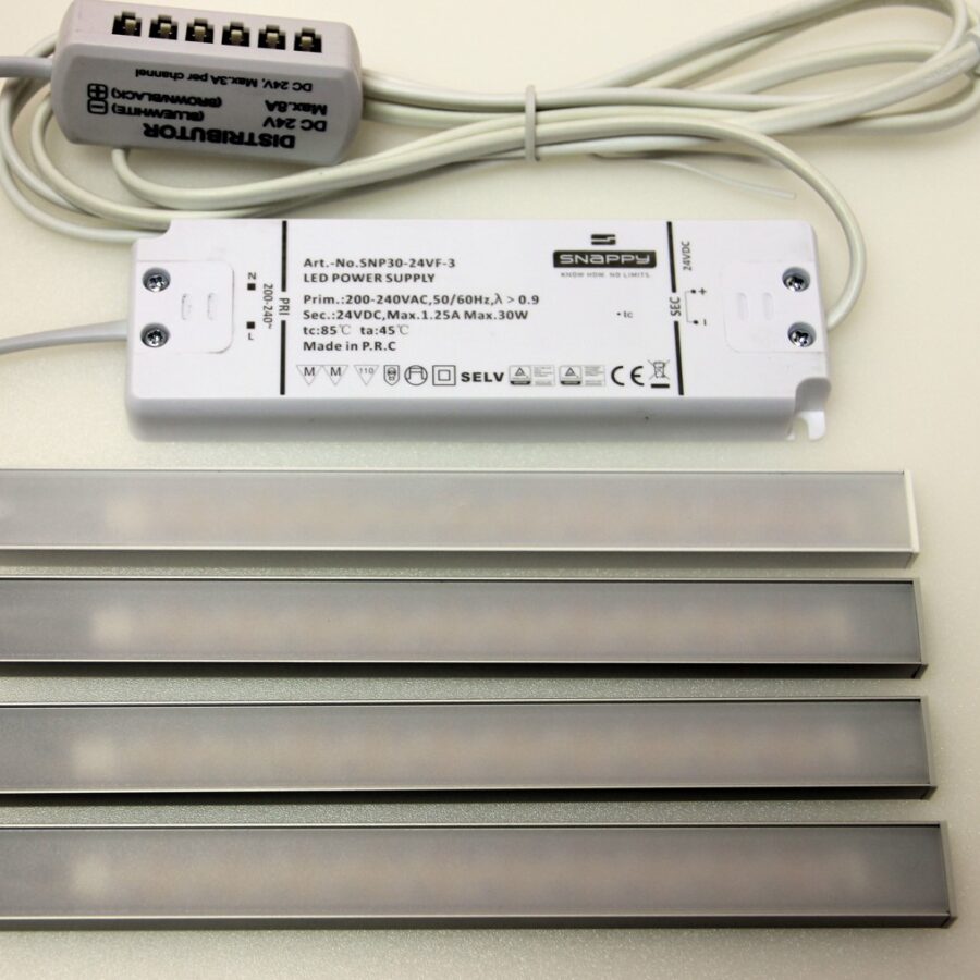 Opbouwspot - set 4voudig - Dimbaar - CRI95 - IP20 - 2,9watt - 260lm - 24Vdc - 2700K - Avantgarde - Brons