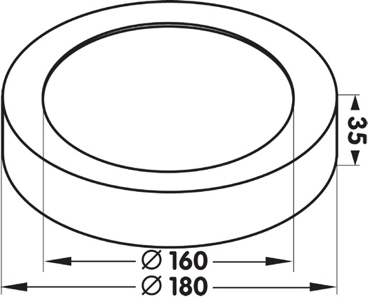 Opbouw Ledlamp Moon 180 - 14W - CCT - 1300lm - 230V - IP54 - ZWART