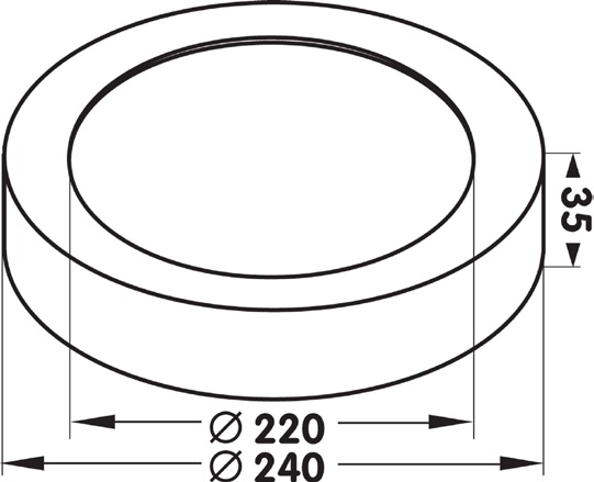 Opbouw Ledlamp Moon 240 - 18W - CCT - 1800lm - 230V - IP54 - ZWART