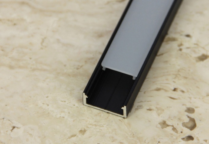 Profiel Up-Line 1000mm - structuurlak zwart - incl. lens opaal